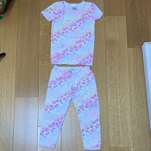 Esme pink leopard Print Kids Pajama Set